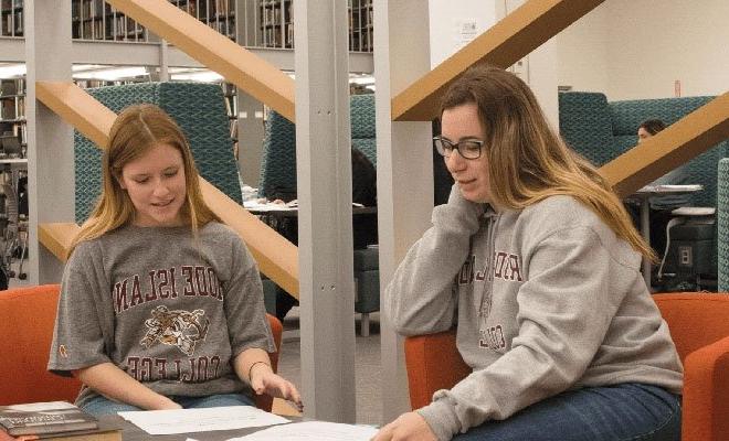 Two students studying